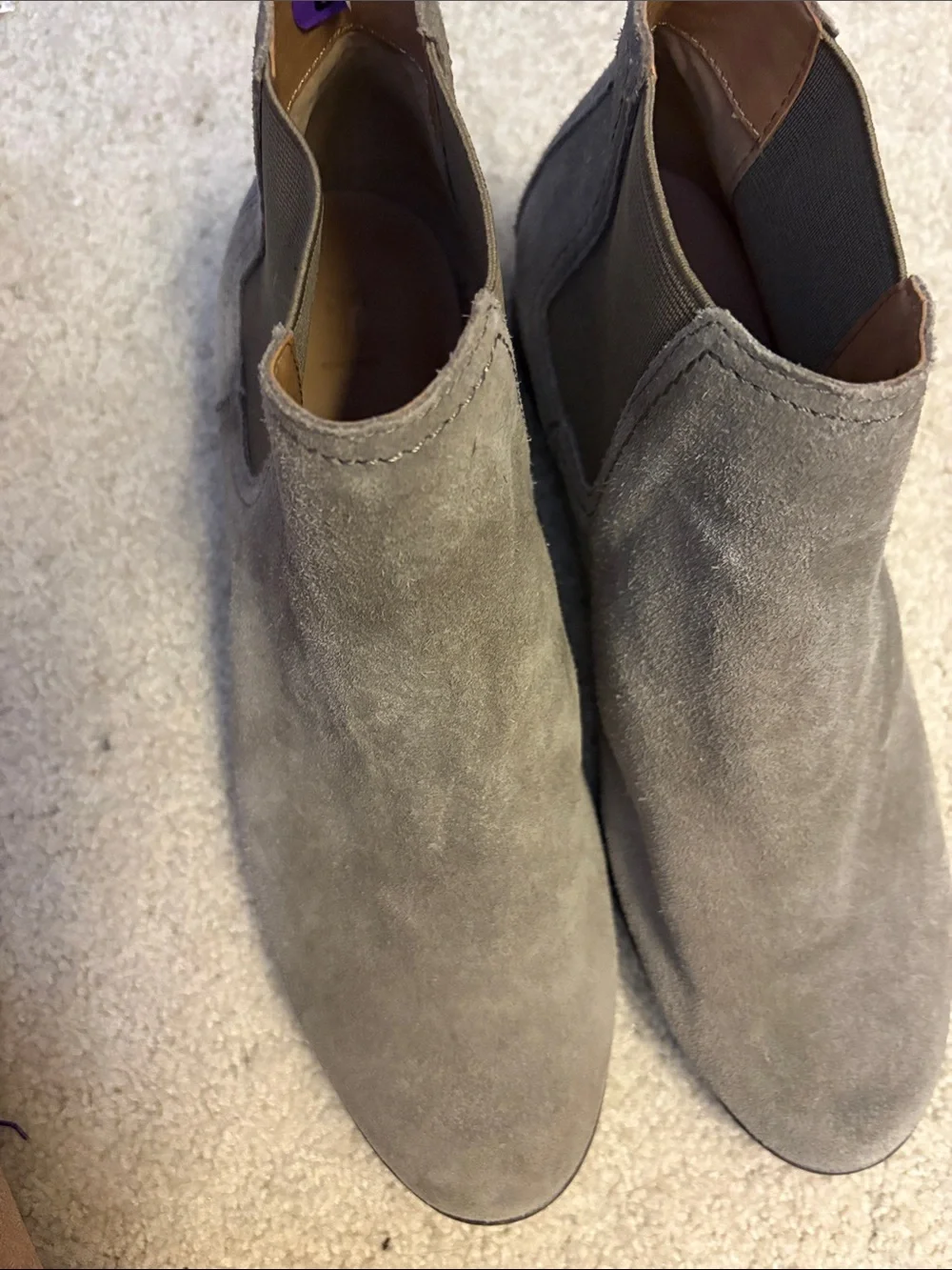 Frye Women  Misty Chelsea Boot Slip On Taupe Bootie Ankle Suede Casual Size 8